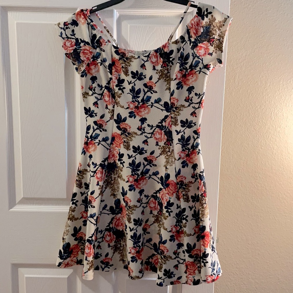 White dress with flower decor